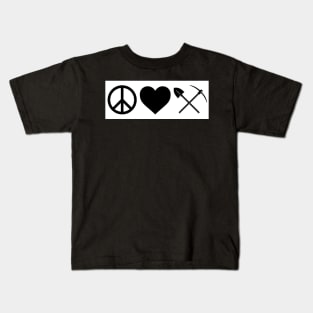 Peace, Love, and Rockhounding Kids T-Shirt